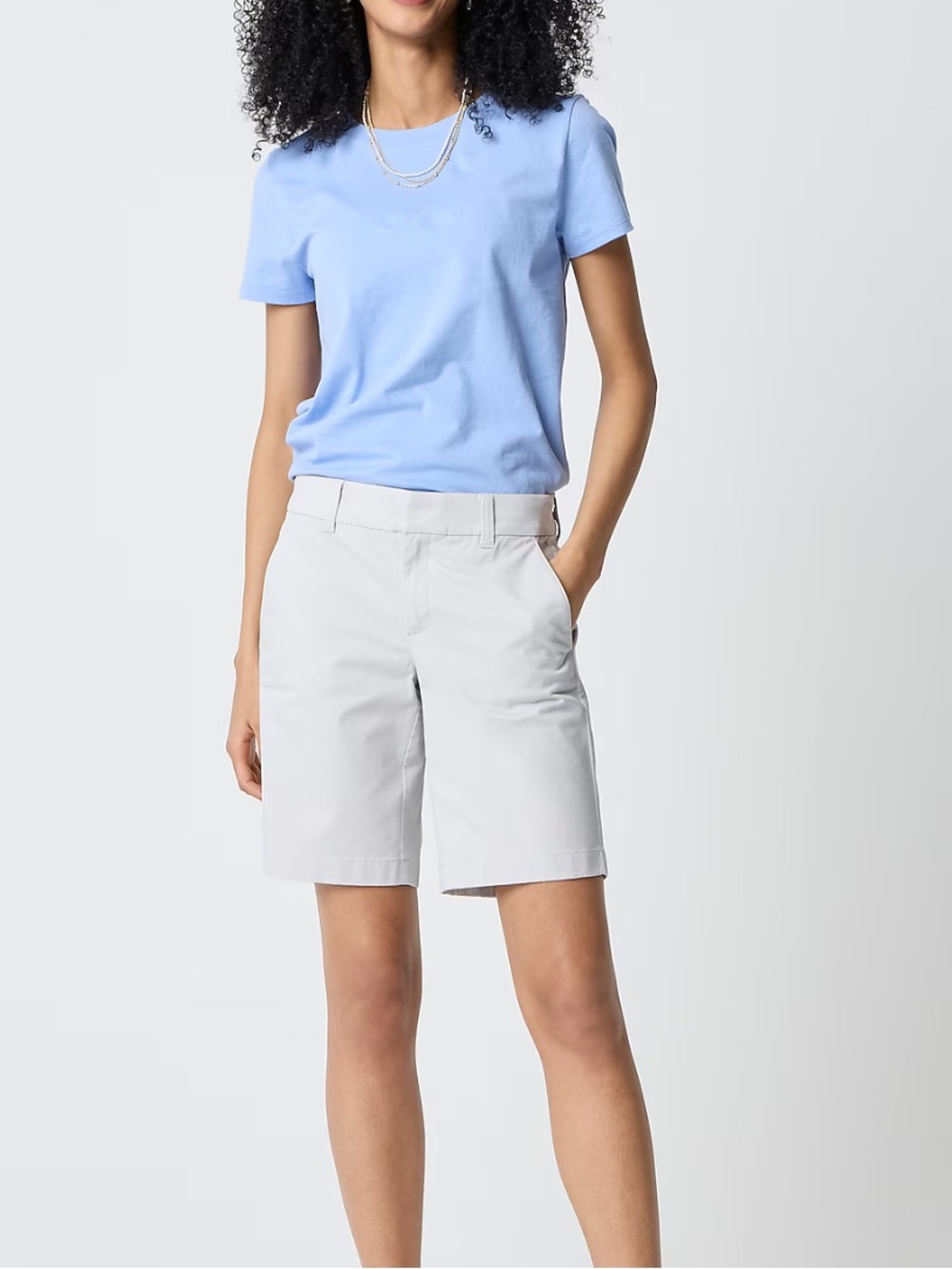J. Crew - Women’s 9" Frankie bermuda chino short - Oyster Grey